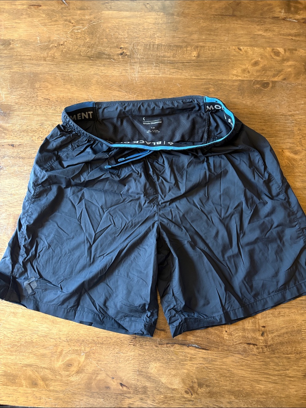 Black Diamond size Small Athletic Shorts with Blue Trim